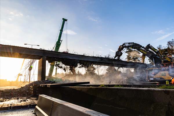 Bridge demolition project by SK Enterprises
